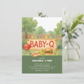 Baby Q Baby shower Uitnodiging (Staand voorkant)