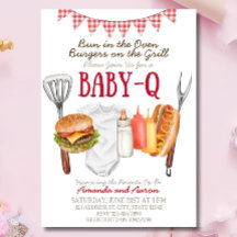 Baby-Q Baby Shower Uitnodiging Sjabloon, BBQ Baby