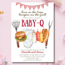 Baby-Q Baby Shower Uitnodiging Sjabloon, BBQ Baby