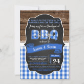 Baby Q Baby shower Uitnodiging voor Jongen - Blauw (Voorkant)