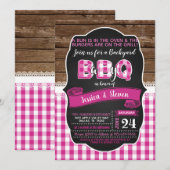 Baby Q Baby shower Uitnodiging voor Meisje - Donke (Voorkant / Achterkant)