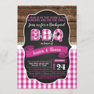 Baby Q Baby shower Uitnodiging voor Meisje - Donke