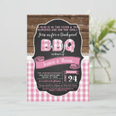 Baby Q Baby shower Uitnodiging voor Meisje- Roze (Staand voorkant)