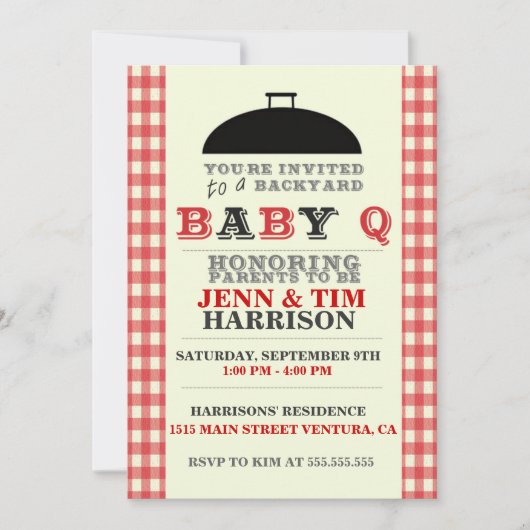 baby Q Baby Shower-uitnodigingen Kaart (Voorkant)