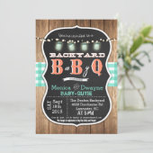 Baby Q BabyQ Couples Shower BBQ Uitnodiging (Staand voorkant)