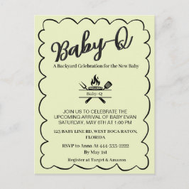 Baby-Q Backyard Baby Shower   BBQ Baby  Briefkaart