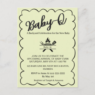 Baby-Q Backyard Baby Shower   BBQ Baby  Briefkaart