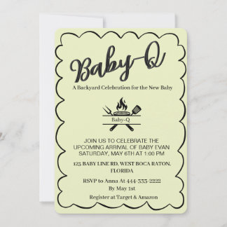 Baby-Q Backyard Baby Shower   BBQ Baby  Kaart