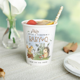 Baby Q Backyard Baby shower Woodland Hartelijk dan Papieren Bekers