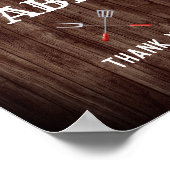 Baby Q Backyard BBQ Baby shower Gift Table Sign. Poster (Hoek)