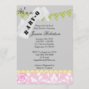 Baby Q Bar-B-Q Shower, Cute Kaart