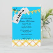 Baby Q Bar-B-Q Shower, Cute Kaart (Staand voorkant)