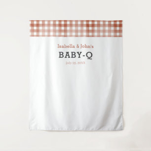 Baby Q Barbecue Baby Shower Achtergrond Wandkleed