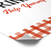 Baby Q Barbecue Baby shower Drinken teken Poster (Hoek)