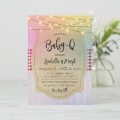 Baby-Q Barbecue Baby shower Kaart (Staand voorkant)