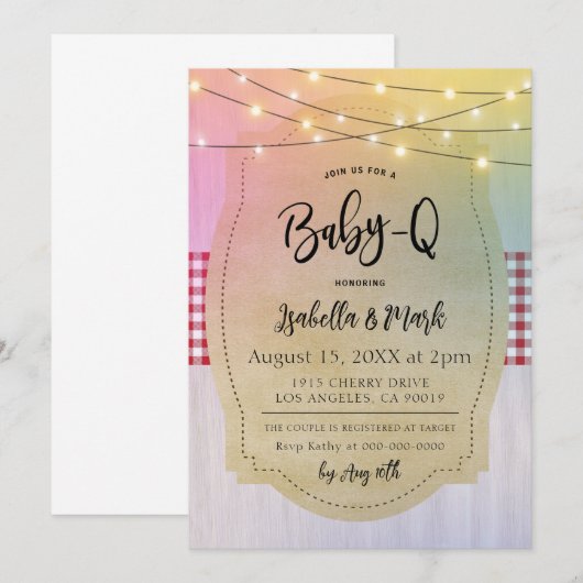Baby-Q Barbecue Baby shower Kaart (Voorkant / Achterkant)