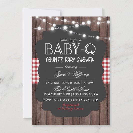 Baby-Q Barbecue Baby shower Kaart (Voorkant)