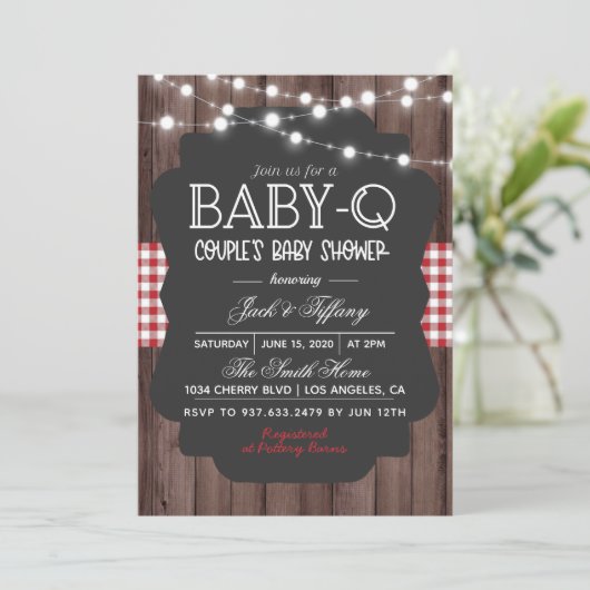 Baby-Q Barbecue Baby shower Kaart (Staand voorkant)