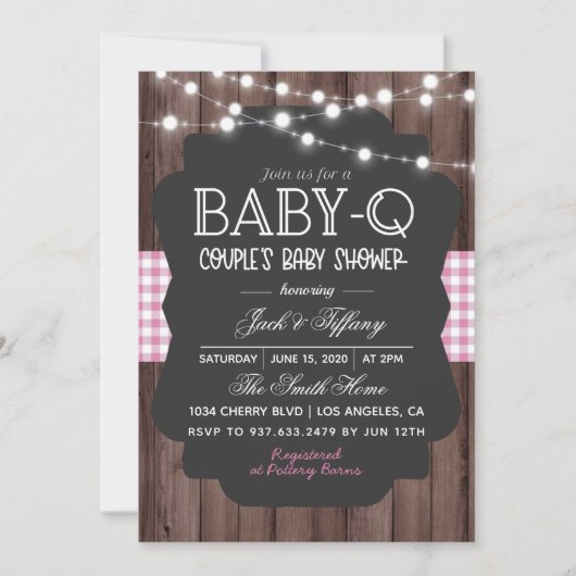 Baby-Q Barbecue Baby shower Kaart (Voorkant)