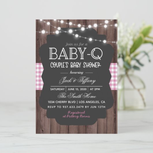 Baby-Q Barbecue Baby shower Kaart (Staand voorkant)