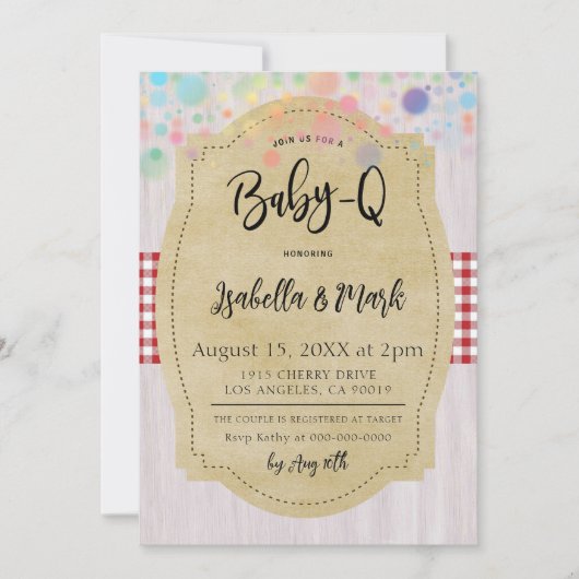 Baby-Q Barbecue Baby shower Kaart (Voorkant)