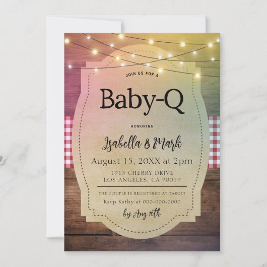 Baby-Q Barbecue Baby shower Kaart (Voorkant)