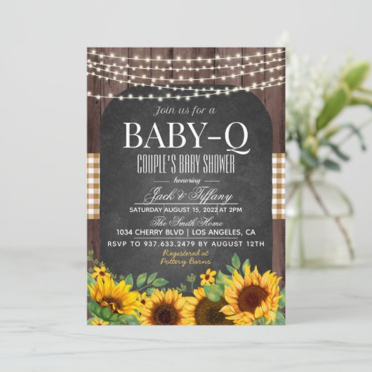 Baby-Q Barbecue Baby shower Kaart (Staand voorkant)