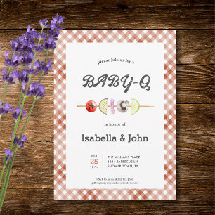 Baby Q Barbecue Baby Shower Uitnodiging