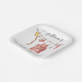 Baby-Q barbecue Clothesline Baby shower Papieren Bordje (Gebogen)