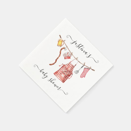 Baby-Q barbecue Clothesline Baby shower Servet (Hoek)