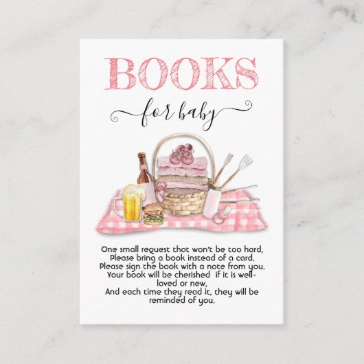 Baby Q Barbecue Douche Roze Boeken voor Baby kaart (Voorkant)