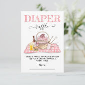 Baby Q Barbecue Douche Roze Luier Raffle kaart (Staand voorkant)