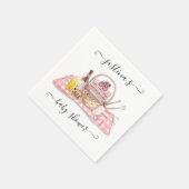 Baby Q Barbecue Douche Roze Picknick Baby shower Servet (Hoek)