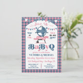 Baby Q Barbecue Gender Rekalmschoen Kaart (Staand voorkant)