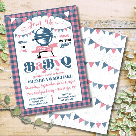 Baby Q Barbecue Gender Rekalmschoen Kaart