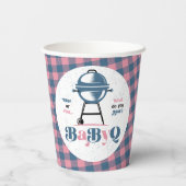 Baby Q Barbecue Gender Rekalmschoen Papieren Bekers (Achterkant)