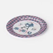 Baby Q Barbecue Gender Rekalmschoen Papieren Bordje (Gekanteld)