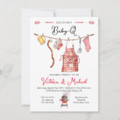 Baby-Q barbecue Koppels Baby shower Kaart (Voorkant)