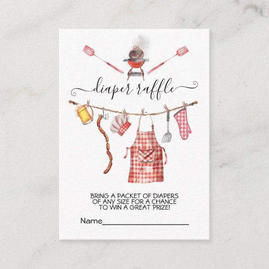 Baby-Q barbecue Koppels Luier Raffle kaart (Voorkant)