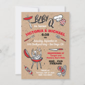 Baby Q Barbecue Shower Party Kaart (Voorkant)