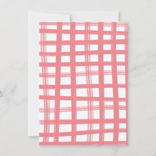 Baby Q Barbecue Shower Pink Picnic Kaart (Achterkant)