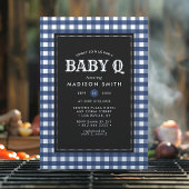 Baby Q Barbeque Blue Summer Country Baby shower Kaart