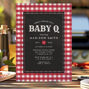 Baby Q Barbeque Rode Zomer Land Baby shower Kaart