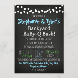 Baby-Q BBQ Baby Boy Douche Uitnodiging Boek Kaart