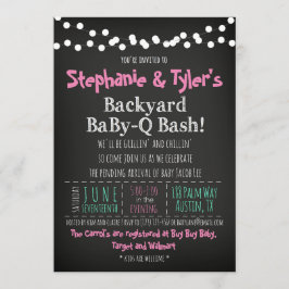 baby-Q BBQ Baby Girl Shower Invitation Book Card Kaart