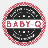 Baby-Q BBQ Baby shower Dank u Ronde Sticker (Voorkant)