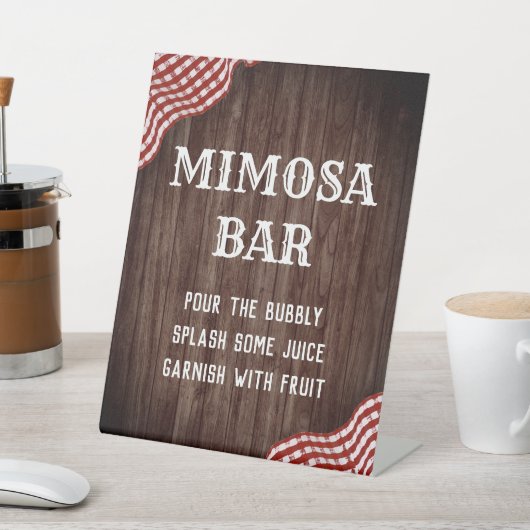 Baby Q BBQ Baby shower Mimosa Bar Sign. Reclamebord Met Voetstuk (Insitu)
