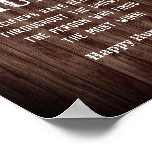 Baby Q BBQ Baby shower Pacifier Hunt Game Sign Poster (Hoek)