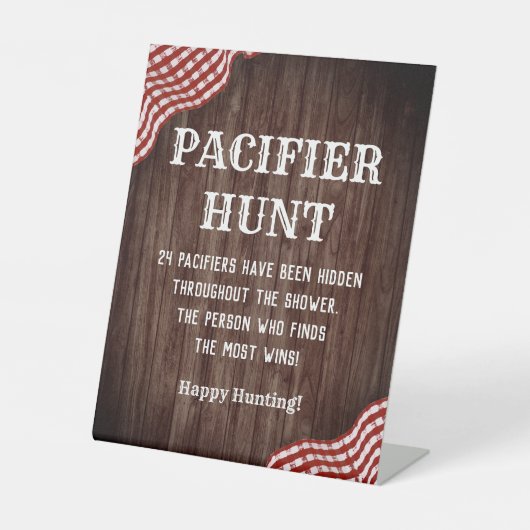 Baby Q BBQ Baby Shower Speenzoekspel Bord Reclamebord Met Voetstuk (Voorkant)