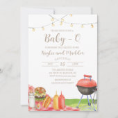 Baby-Q BBQ Baby shower uitnodiging (Voorkant)
